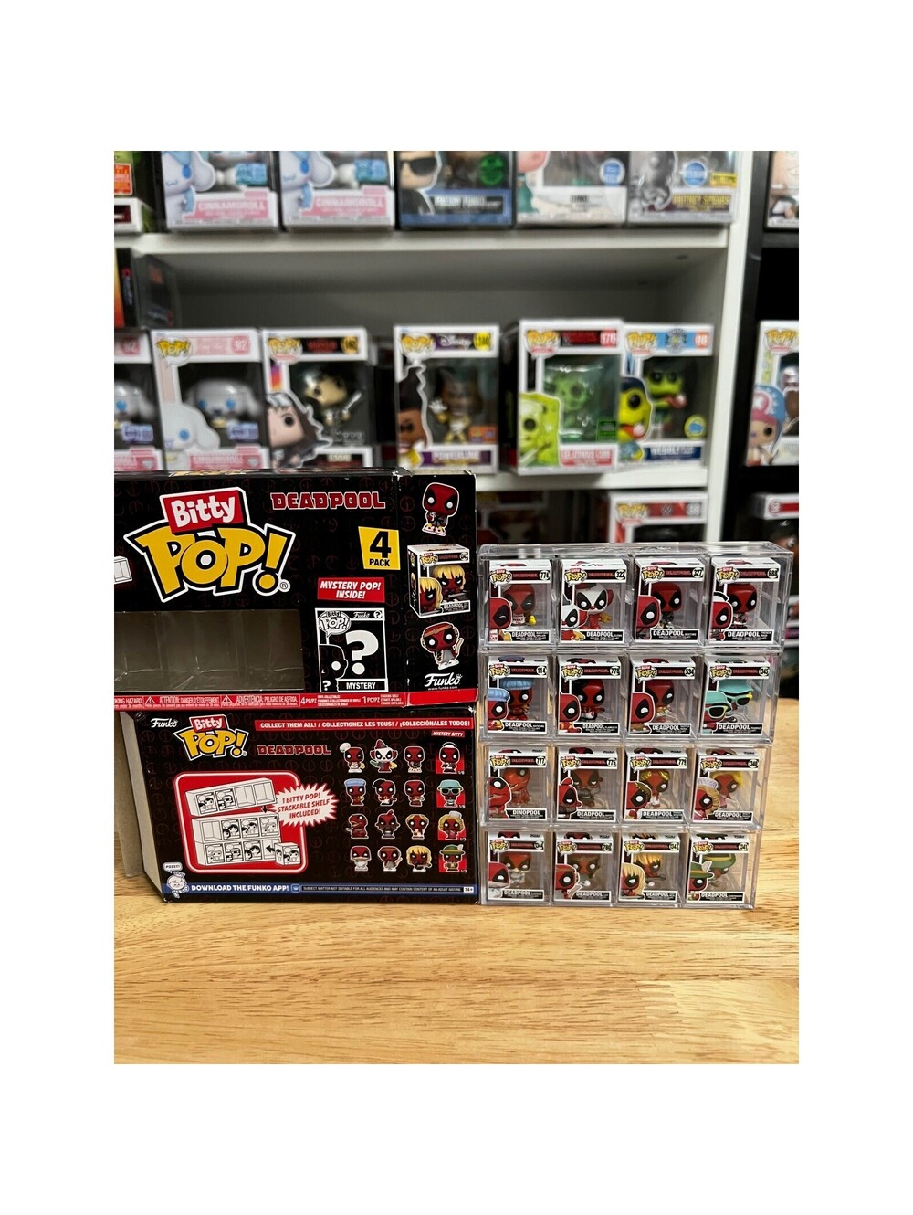 COMPLETE MULTIPACK BITTY SET Deadpool Funko Pops W/ ALL 4 MYSTERY CHASES Marvel